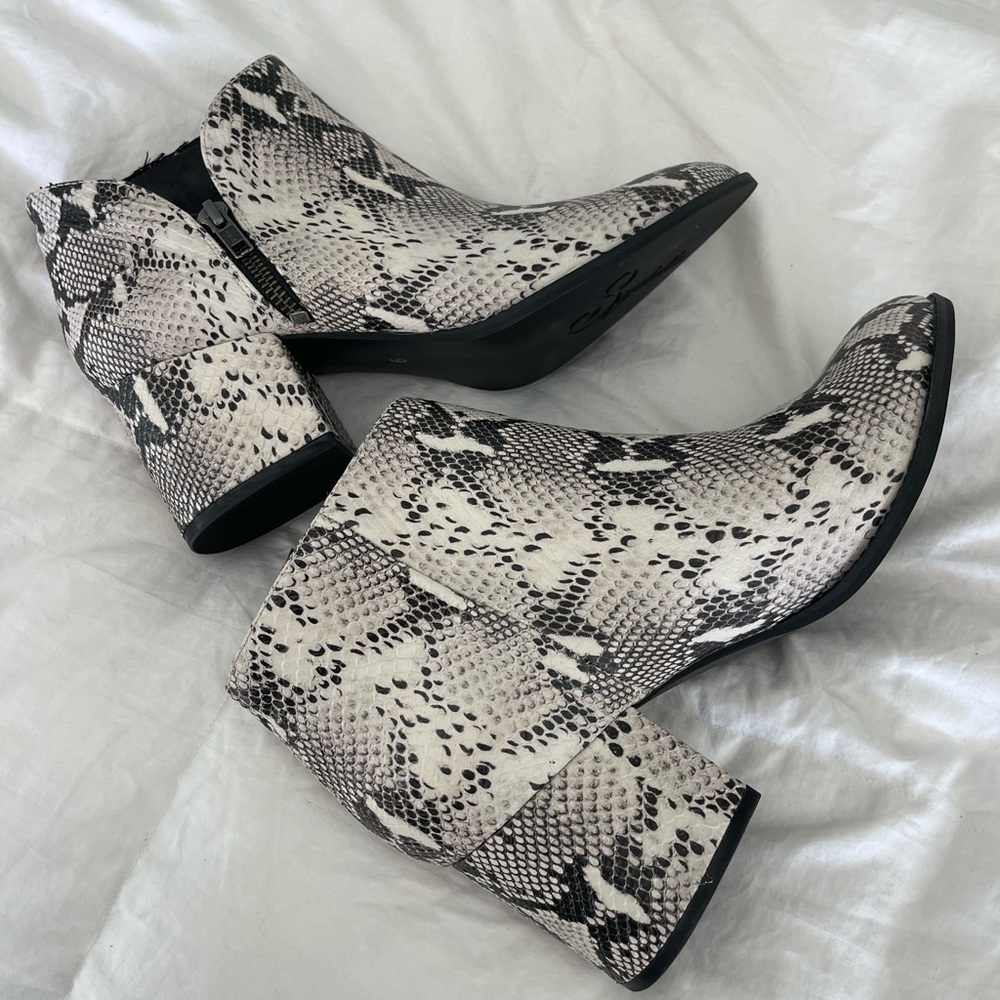 Seychelles Chaparrel Python Snake Skin Booties - image 5